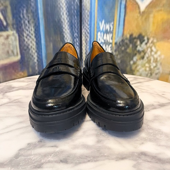 Sézane Albane Loafers Black Patent Leather Size 40 EUC - Picture 3 of 9